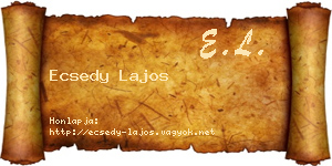 Ecsedy Lajos névjegykártya