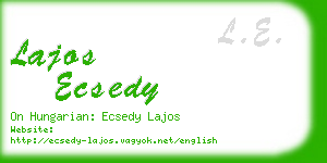 lajos ecsedy business card